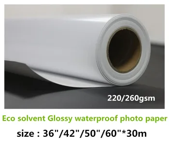 Veľkoobchod 220g eco solventná tlač foto papier, lesklý 260gsm