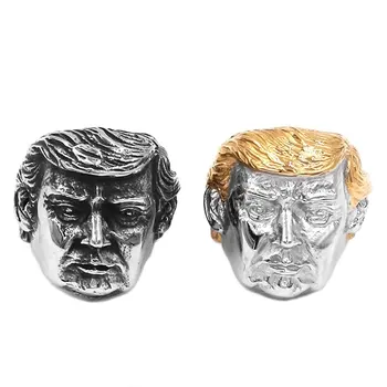 Veľkoobchod USA Prezident Trump Krúžok z Nehrdzavejúcej Ocele, Šperky Najnovšie Striebro colorGold Amerického Prezidenta v Pohode Biker Mens Krúžok 869B