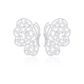 VEĽMI DIEVČA Luxusné Nádherné Módne Duté Motýľ Stud Náušnice Micro-intarzované AAA Kubický Zirkón Šperky Pre Ženy 11002