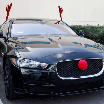 Vianočné Auto Sobie Parohy a Červený Nos Vianočné Dekorácie Auta Sobov, Vianočné Dekorácie Auta Vozidla Oblečenie Set sa