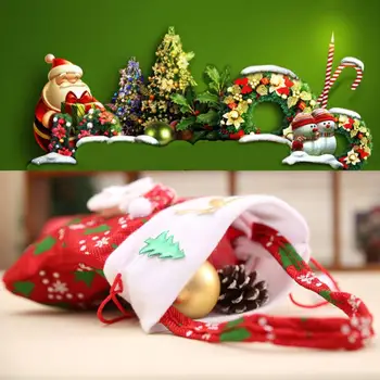 Vianočné Cukrovinky Tašky Dar Liečiť Tašky Dekorácie Super Cute Santa Claus Candy Tašky 28744