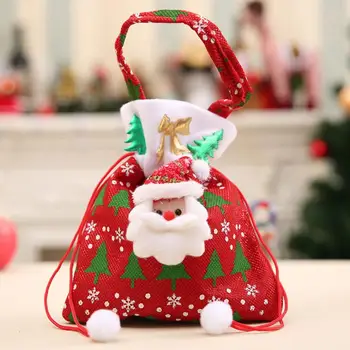 Vianočné Cukrovinky Tašky Dar Liečiť Tašky Dekorácie Super Cute Santa Claus Candy Tašky