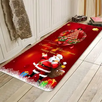 Vianočné Dekorácie Podklad Koberec pre Obývacia Izba Krátke Hromadu Rohožky Krytý Zábavný Umývateľný Vianoce a Šťastný Nový Rok 2021