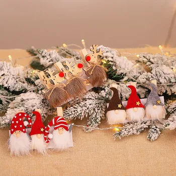 Vianočné Dreva Jeleň Klip Ozdoby na Vianočný Stromček, Dekorácie Deti Darčeky Domov Dodávky Doplnky Strany XH8Z 41812