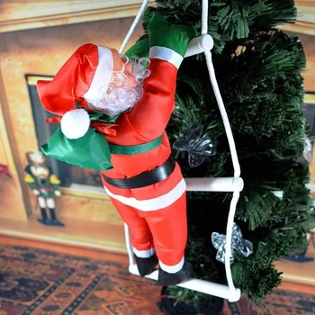 Vianočné Elektrické Santa Claus Hudby Lezenie Rebríky Bábika Vianoce Deti Darček Lezenie Santa Pre Domáce Navidad Noel Kerst Santa Claus