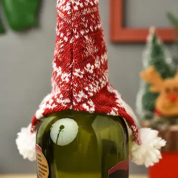 Vianočné Gnome Šampanské Fľaša Červeného Vína Vňaťou Kryt švédsky Tomte Dekorácie 667A