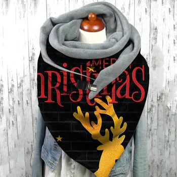 Vianočné Nové Módne Šatku Ženy шарф bufanda Zimné Dospelých Tlačidlo Soft Wrap Bežné Vetru Teplé Vytlačené Šály, Šatky 1pc