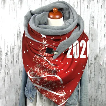 Vianočné Nové Módne Šatku Ženy шарф bufanda Zimné Dospelých Tlačidlo Soft Wrap Bežné Vetru Teplé Vytlačené Šály, Šatky 1pc