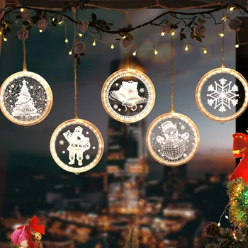 Vianočné Ozdoby Diaľkové Ovládanie Závesné LED Reťazec Svetlo Okno Opony Dekoratívne Lampy Pásy Strany Home Decor