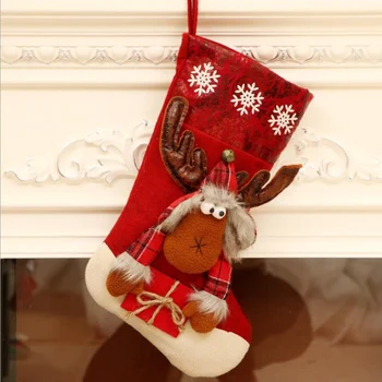 Vianočné Ponožky Vianočné Ozdoby Veľká Darčeková Taška Darček Cukríky Ponožky
