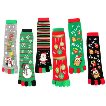 Vianočné Päť Prstov Ponožky Jeseň A v Zime Mužov A Žien Teplé Ponožky Dezodorant Športové Split Prst Ponožky 29250