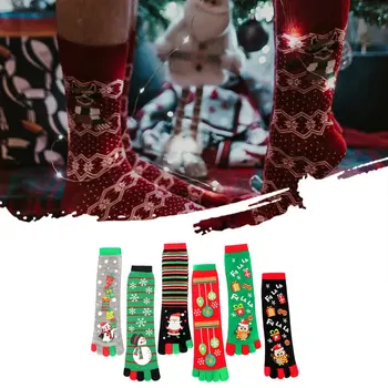 Vianočné Päť Prstov Ponožky Jeseň A v Zime Mužov A Žien Teplé Ponožky Dezodorant Športové Split Prst Ponožky