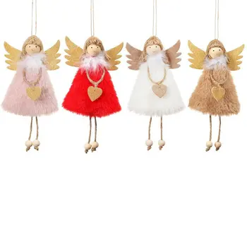 Vianočné Závesné Bábika Ornament Prívesok Tvorivé Láska plyšové pierko anjel Prívesok Krásne Ozdoby na Vianočný Stromček 32711