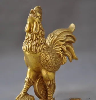Vianočné Čínsky Mosadz Bohatstvo Peniaze Ruyi Zodiac Chicken Kohút Kohút Zvierat Socha svadobné dekorácie