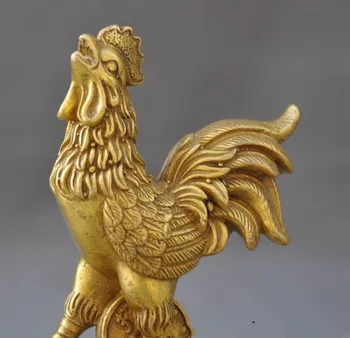 Vianočné Čínsky Mosadz Bohatstvo Peniaze Ruyi Zodiac Chicken Kohút Kohút Zvierat Socha svadobné dekorácie