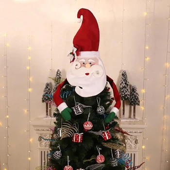 Vianočný Stromček, Mulčovače, Dekorácie Santa Claus Klobúk Tree Top Červená Vianočné Dekorácie Nové Domáce Dekorácie