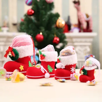Vianočný Stromček, Ozdoby, Dekorácie, Vianočné Hrnú Topánky Topánky Candy Málo Topánky Deti Vianočné Dekorácie Ponožky Zavesenie