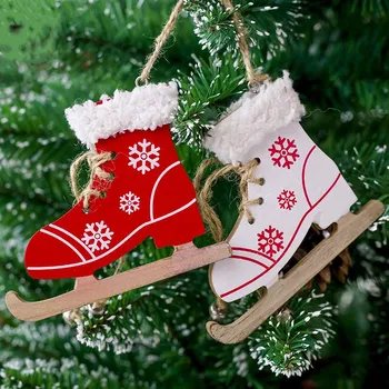 Vianočný Stromček Slávnostné Strana Dodávky Drevených Tvorivé Saniach Topánky Prívesok Vianočné Dekorácie Pre Domov Prípade Strany Home Decor