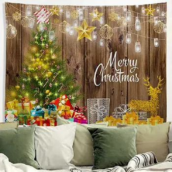 Vianočný Večierok Gobelín Stene Visí Vianočný Strom Snowflake Silver Grey Dosky Stenu Spálne Deka Dekorácie Nový Rok Photobooth