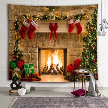 Vianočný Večierok Gobelín Stene Visí Vianočný Strom Snowflake Silver Grey Dosky Stenu Spálne Deka Dekorácie Nový Rok Photobooth