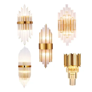 Vintage crystal luminaria lano dreva koridoru nástenné svietidlo jedáleň, spálňa posteli cabecero de cama espelho nástenné svietidlo