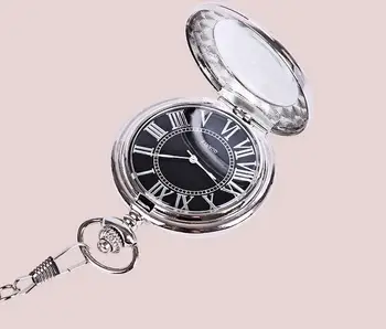 Vintage kvalitné Strieborné transparentné sklo muž darček Automatické mechanické vreckové hodinky poslať box PP19 15392