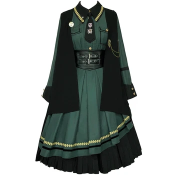 Vintage Lolita Šaty Antického Viktoriánskej Šaty pre Ženy Kostým Jeseň, Zima v Pohode Dievča retro námorník golier vysoký pás cosplay