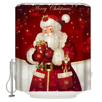 Vlastné Jedinečné Veselé Vianoce Snového Santa Claus Nepremokavé Tkaniny Tkaniny, Polyester Sprchový Záves
