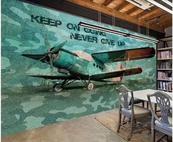 Vlastné tapetu 3d nástennú maľbu na stene druhej Svetovej Vojny lietadla nostalgické retro pozadí steny foto tapety na steny 3 d
