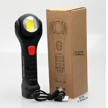 Vonkajšie Nabíjateľná Pracovné Svetlo COB LED Prenosné Magnetické Baterka Inšpekcie Lampa Multifunkčné pre autoservis Domov