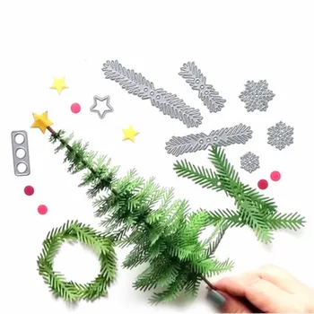 Vybudovať 3D Vianočný Stromček Listy DIY Rezanie Kovov Zomrie Šablón pre Xmas Scrapbooking Razba Priečinku fotoalbum Dekorácie