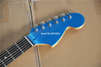 Vysoko kvalitné klasické dedičstvo jaguar jazz elektrická gitara kovové modrá doprava zadarmo