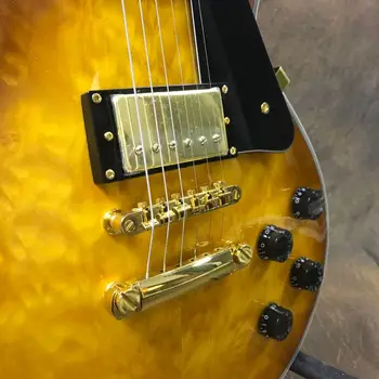 Vysoko Kvalitný Prešívaný mapel top Gitara VOS Verzia Gold Hardvéru Doprava Zadarmo