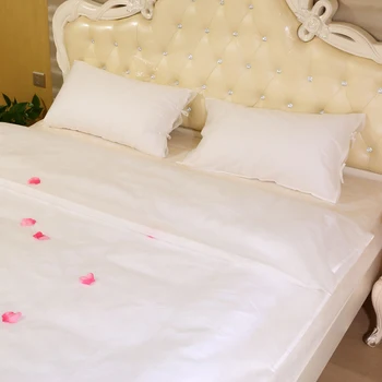 Vysoko Kvalitných Netkaných Textílií 1.8 m Prenosný, Mäkký Biely Jednorazové posteľná bielizeň Nastaviť pre Travel Hotel