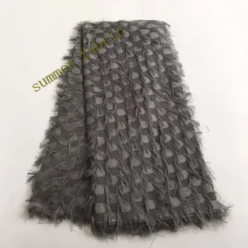 Vyšívaný tyl Afriky Čipky Textílie s strapec S1811827 najvyššej kvality francúzskej Čipky Textílie 14407
