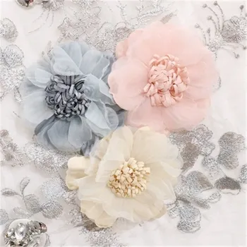 Výšivky farba čipky kvety ručne troch-dimenzionální kvetinové výšivky, tkaniny nálepky príliv DIY kvet čipky, krajky patch