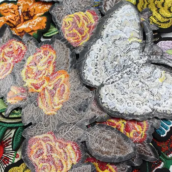 Výšivky kvetov a vtákov patch odevy textil sveter diy plavidlá dekoratívne odtlačkový škvrny čipky nášivka 7186
