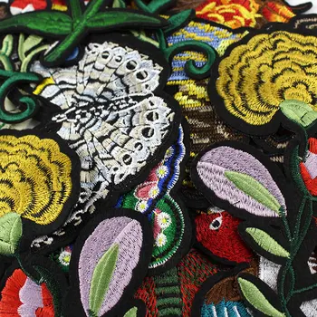 Výšivky kvetov a vtákov patch odevy textil sveter diy plavidlá dekoratívne odtlačkový škvrny čipky nášivka