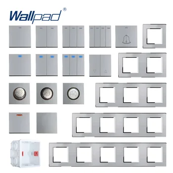 Wallpad Sivá Nehrdzavejúcej Ocele Panel Wall Light Switch Funkčné Tlačidlo Iba DIY Free Kombinácia 52*52mm 1 2 3 4 5 Viacerých Rám
