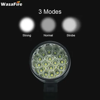 WasaFire 16x XML-T6 LED Baterka 40000 Lúmenov Svetlo na Bicykel 3 Režimy Super Svetlé Požičovňa Svetlo, Pochodeň, Nepremokavé Cyklistické Svietidlo