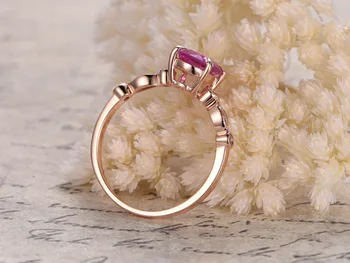 WYJZY Vykladané zirkón ružový prsteň dámskej módy zodpovedajúce šperky malé a jednoduché OL bežné šperky klasické výročie krúžok