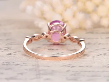 WYJZY Vykladané zirkón ružový prsteň dámskej módy zodpovedajúce šperky malé a jednoduché OL bežné šperky klasické výročie krúžok