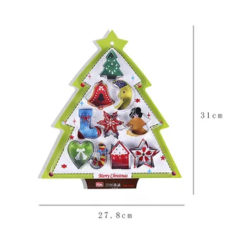 X-mas Cookie Nožnice na Tortu Formy Formy Strom Star Dom Zvony Snowflake Vianočné Sušienky Pečenie Nástroj z Nerezovej Ocele 10pcs/set