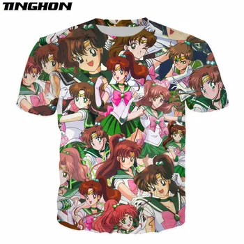 XS-7XL Harajuku Anime T Shirt Lumbálna Zábavné Námorník 90. rokov Dievčatá Tshirt Ženy Lete Punk Streetwear Unisex Klasické Topy 04