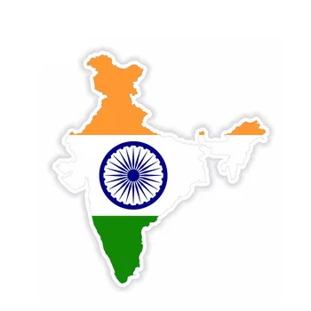 YJZT 12.2 CM*13.3 CM Tvorivé India Mapu Vlajkou, Auto Nálepky, Motocyklové Prilby PVC Odtlačkový 6-1604