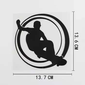 YJZT 13.7CMX13.6TYP Skateboard Extrémne Športy pre Mládež Vinyl Auto Nálepky Čierna/Strieborná 8A-0332 14195