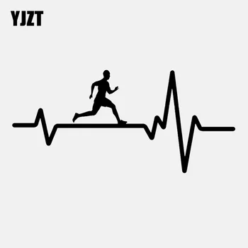 YJZT 16,2 CM*7,5 CM Módne Running Man Tep Odtlačkový Vinyl Black/Silver Auto Nálepky C22-1232