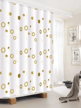 Zahustiť Umenie Sprchový Záves Nepremokavé Estetické Biela Nordic Umývateľný Geometrické Kúpeľňa Opony Domov Kúpeľňa Dekorácie DA60YL