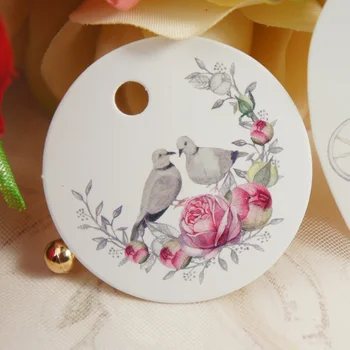 Zamilovať vtákov rose 95pcs svadobný dizajn papierové štítky balenie party dekorácie značky Scrapbooking Craft Papier urob si sám 8690