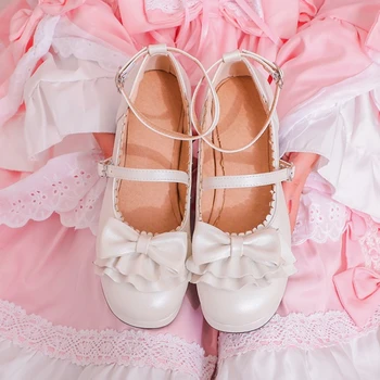 Zapatos De Mujer 2021 Dievčatá Sladké Lolita Bowknot Vysoké Podpätky Ženy Cosplay Princezná Šaty Strany Ružové Topánky Plus Veľkosť 30-48 8777 3693